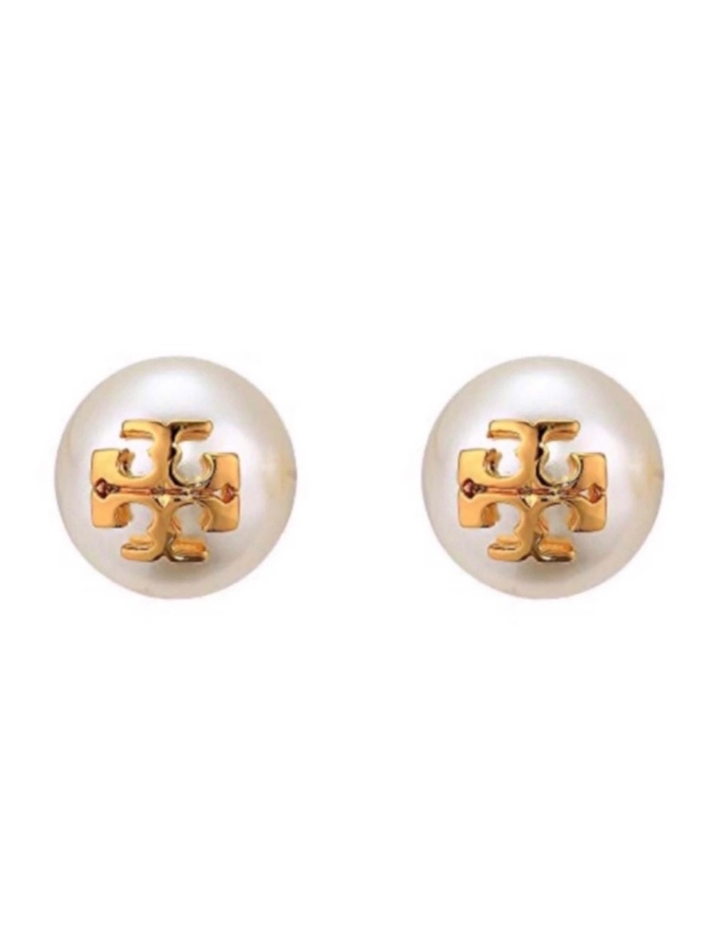 TORY BURCH • Evie Pearl Logo Earrings